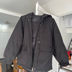 Men's Black Hooded Jacket